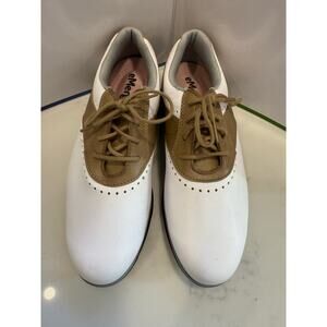 FJ Foot Joy Women’s White and Tan Golf Shoes Size 6.5M Excellent Condition